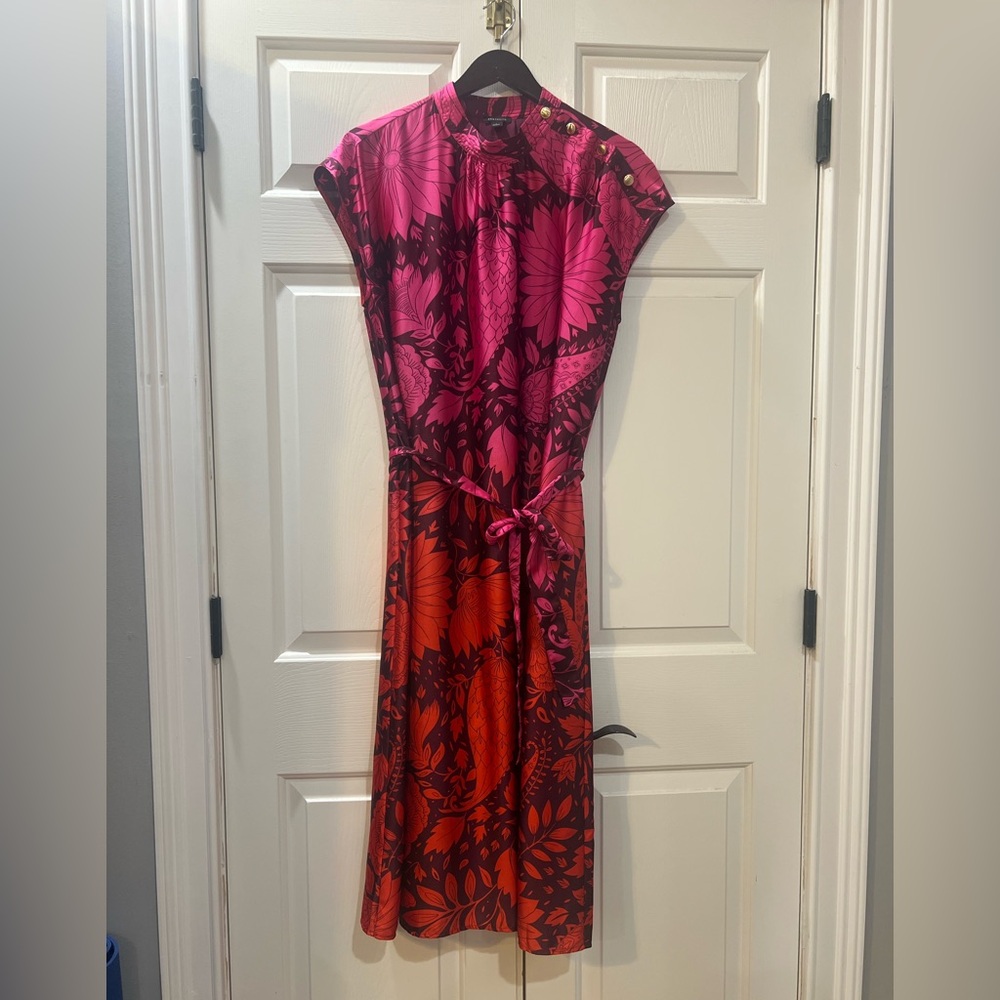 Ann Taylor Fuchsia and Red Floral Midi Dress - Picture 4 of 6